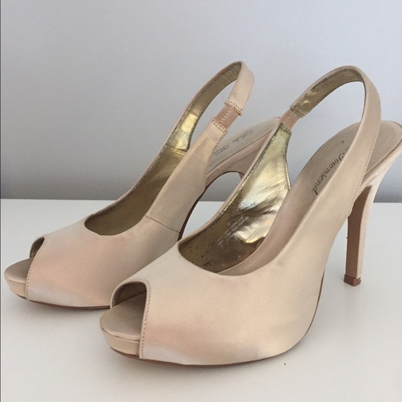 peep toe heels champagne