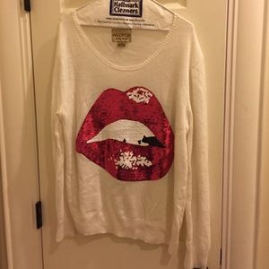 Wildfox lip sequin sweater
