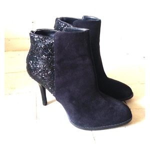 Never Worn Sparkly Black Heeled Ankle Booties
