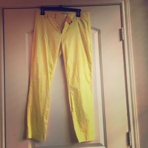 Yellow and white trousers
