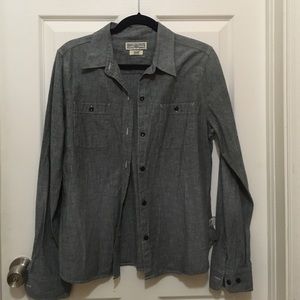 Lucky brand fitted chambray denim button down