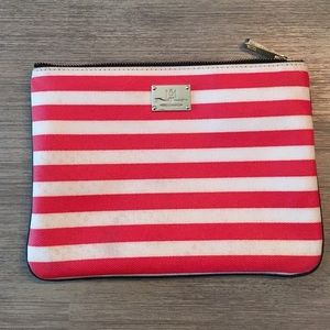 Rebecca Minkoff red & white striped cosmetic case