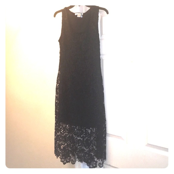 Black Lace Midi Sleeveless Dress 👗