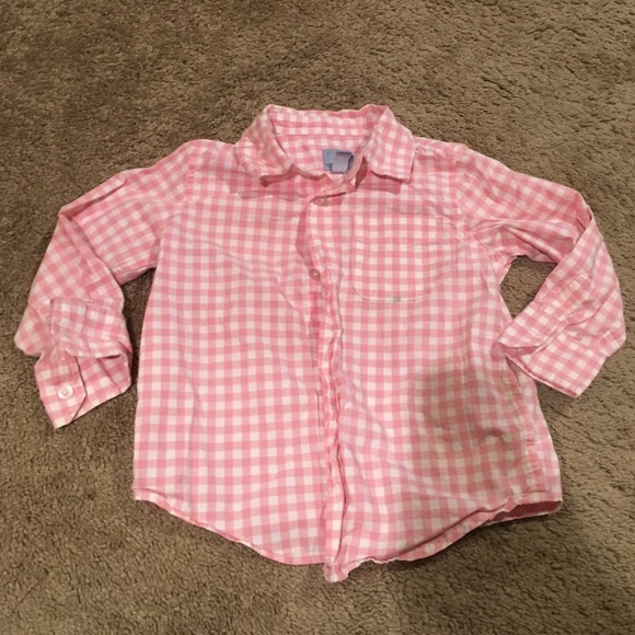 Pink and white check toddler button down - Picture 1 of 2