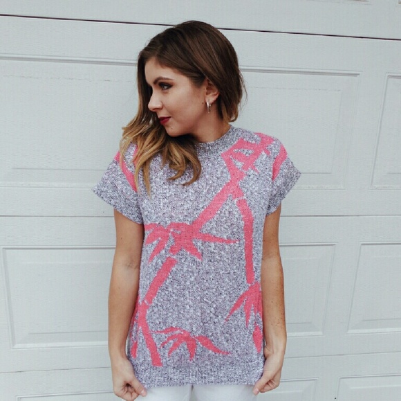 Kate Collins Pink/Grey Bamboo Sweater