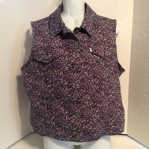 LEVI'S Vest Denim Multi Color Print Stretchy