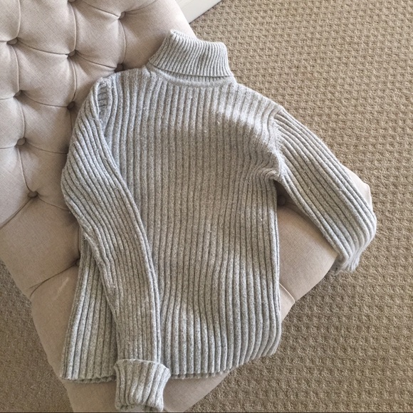 Light Gray cable knit turtleneck sweater