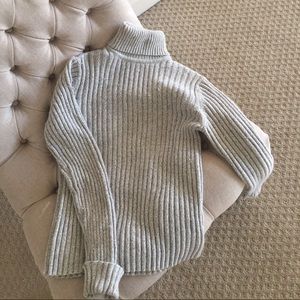 Light Gray cable knit turtleneck sweater