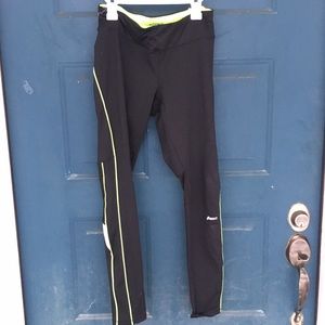 asics mesh leggings with green piping NEEDS TO GO!