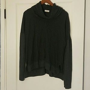Cowl neck bat wing sweater