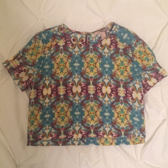 Print Crop Top Blouse