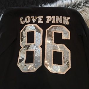 PINK Hooded Sequin Zip Up