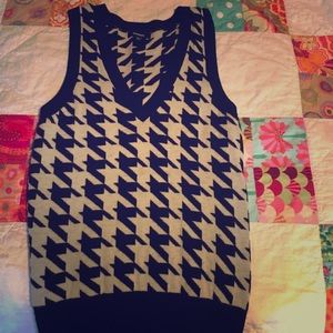 Black and white houndstooth vest
