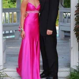 Hot pink long dress