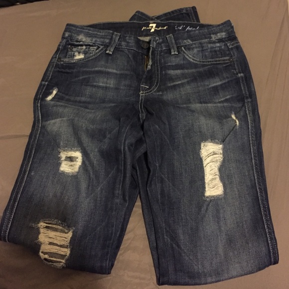 Dark blue Destroyed 7 of all mankind jeans size 27