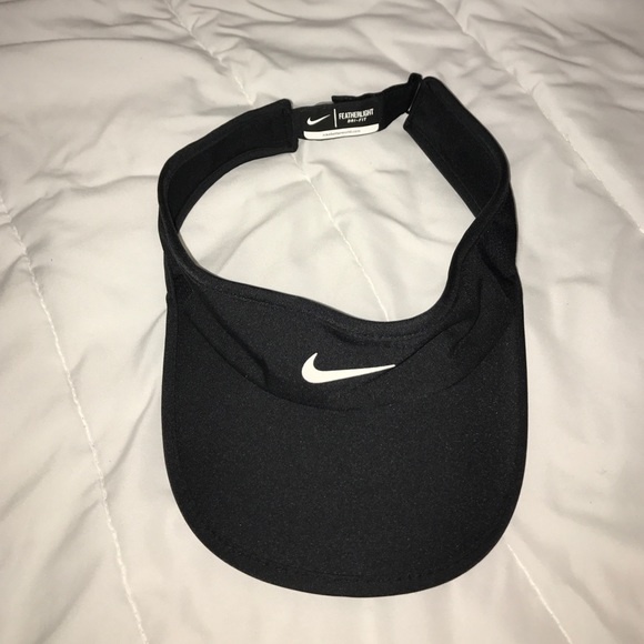 Featherlight black, red dri-fit.