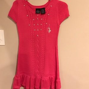 Pink studded sweater dress