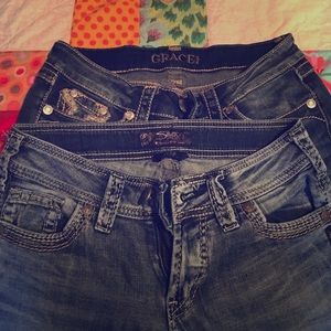 TWO pair of blue jeans!!