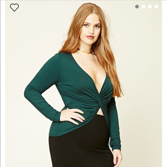 Hunter Green twist-front top