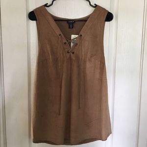 Faux suede tank 💕