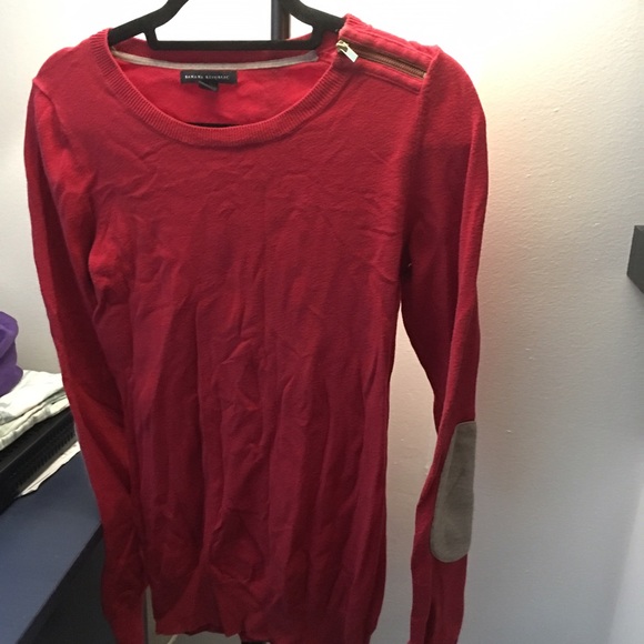 Red Banana Republic top with elbow patch + zipper