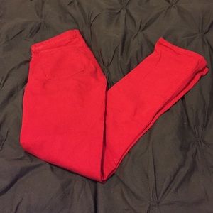 Red J.Crew Matchstick Jean