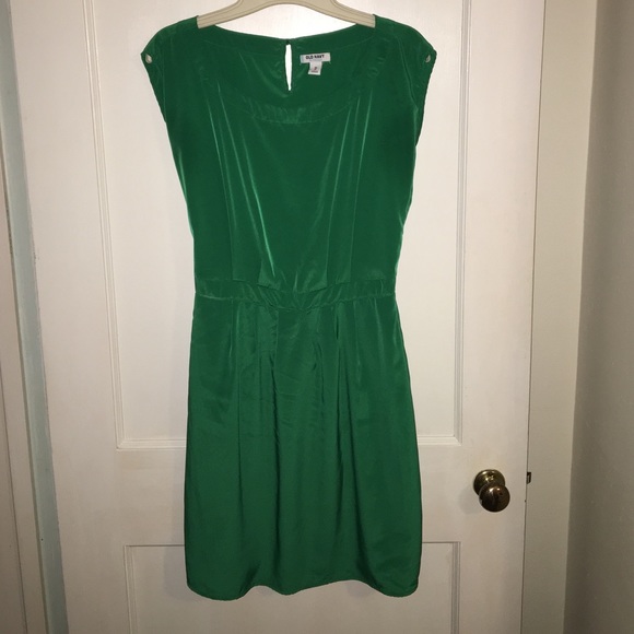 Old Navy green satin dress