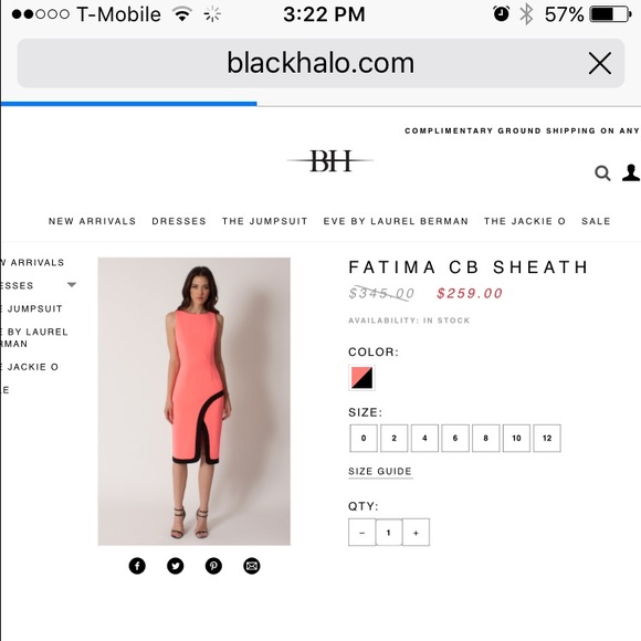 ⭐️Make an offer⭐️Black Halo Fatima CB Sheath Dress