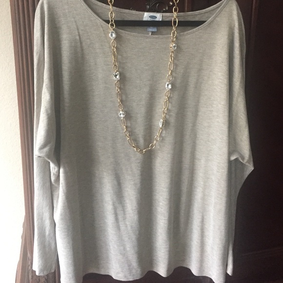 Tan & gold long sleeve top