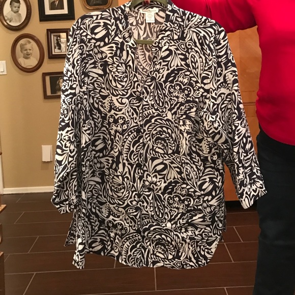 Black and white button down