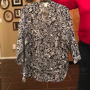 Black and white button down