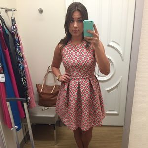 Trina Turk Fit & Flare Geo Print Dress