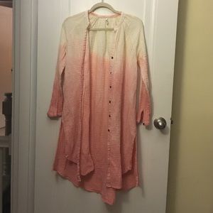 Free People Pink Ombré Button Up
