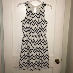 Black and white chevron dress