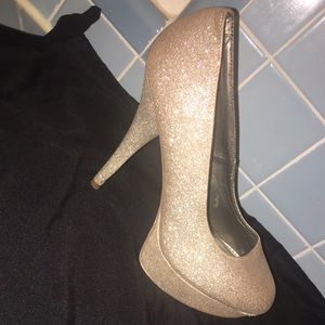 Brash Gold Glitter Heels