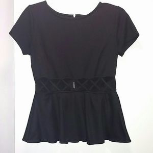 Black Peplum Top