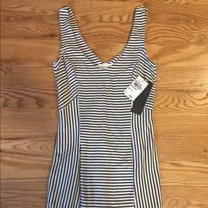 LUSH NAVY IVORY Striped Dress Size M