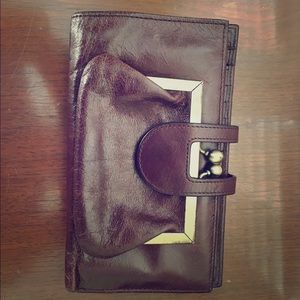 Brown leather Hobo wallet