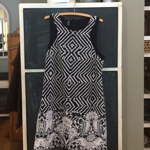 Navy and white dress