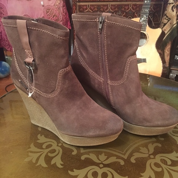 Diesel platform wedge Suede Bootie Sz 40