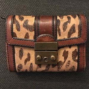 Fossil leopard wallet