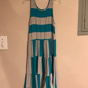 Blue and gray summer dress