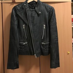 French connection real leather jacket size 0