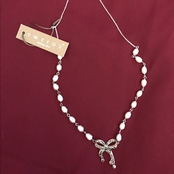 NEW Sterling silver ribbon necklace