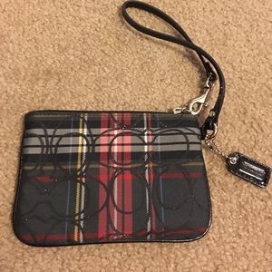Plaid Logo Coach Wristlet -- $5 IF BUNDLED!!