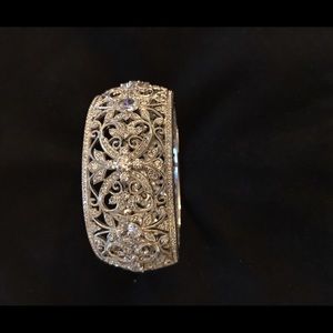 Beautifully embellished silver bracelet