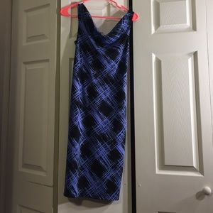 Blue Geometric Pattern Dress- Sale!