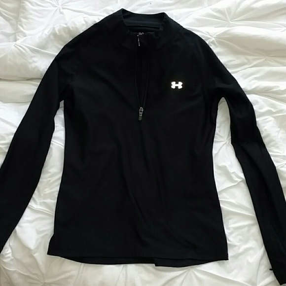 Under Armour 1/2 Zip Blk LS Compression Top, sml