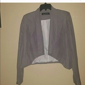 Grey blazer. Great for the office.