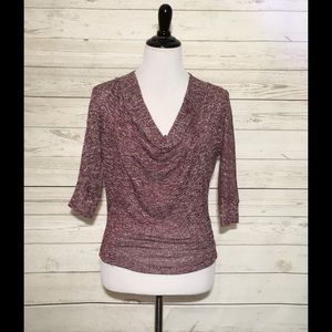 A'gaci Heathered Maroon Blouse S